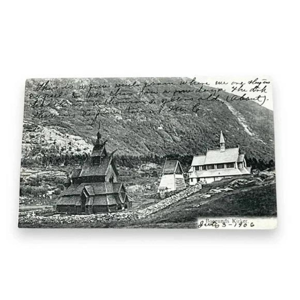 Postcard Borgunds Kirker Norway c1906 Divided Back Card C248